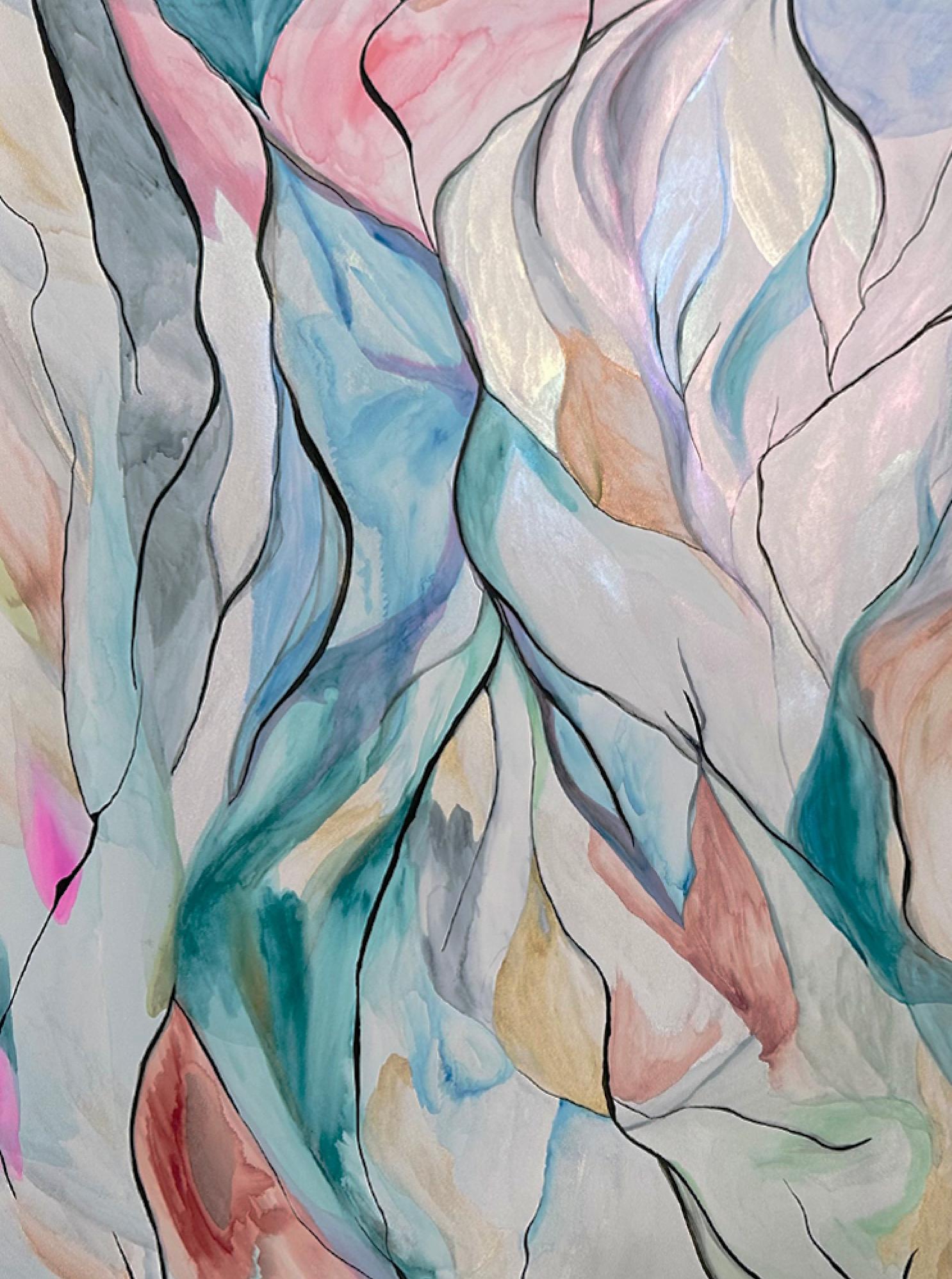 Light Waves - Abstract Painting by Iliana Ortega