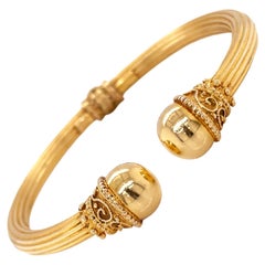 Ilias Lalaounis 18 Carat Yellow Gold Classical Hellenistic Bangle Bracelet