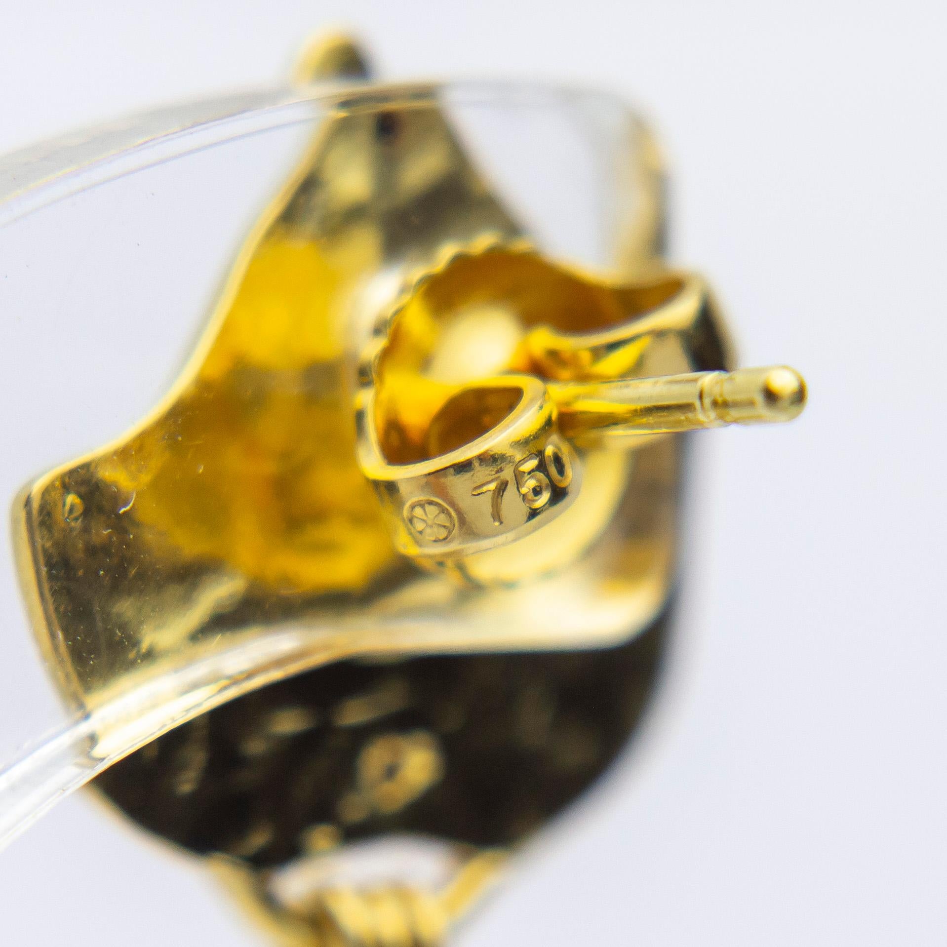 Ilias Lalaounis 18 Karat Gold 'Leaf' Ear Pendants In Good Condition For Sale In Brisbane City, QLD