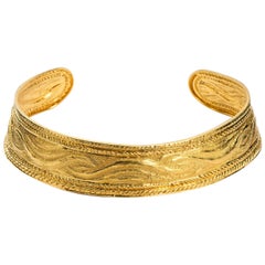 Ilias Lalaounis 18 Karat Gold Textured Gold Choker Torque Collar