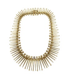 Ilias Lalaounis 18 Karat Yellow Gold Cleopatra Style Fringe Necklace Circa 1970