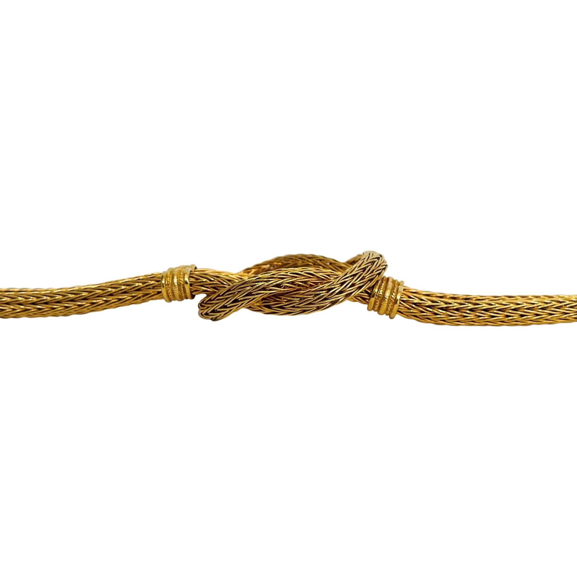 Ilias Lalaounis 18 Karat Yellow Gold Hercules Knot Foxtail Link Bracelet Greece In Good Condition In Guilford, CT