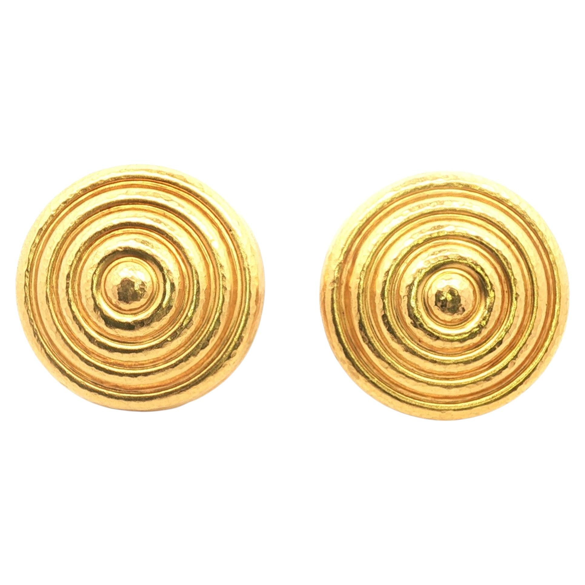 Ilias Lalaounis 18 Karat Yellow Gold Large Swirl Earclip Earrings