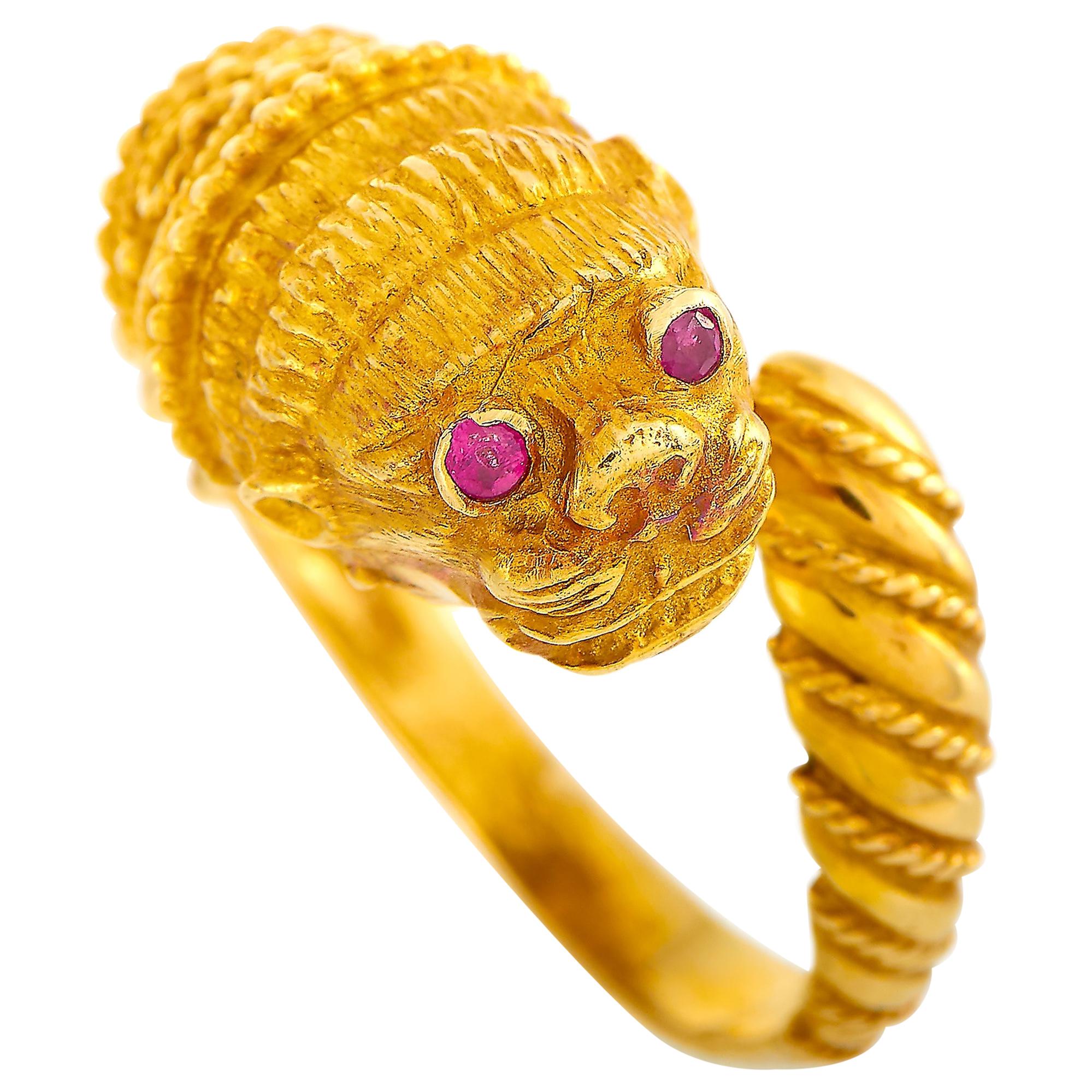 Ilias Lalaounis 18 Karat Yellow Gold Lion Ring