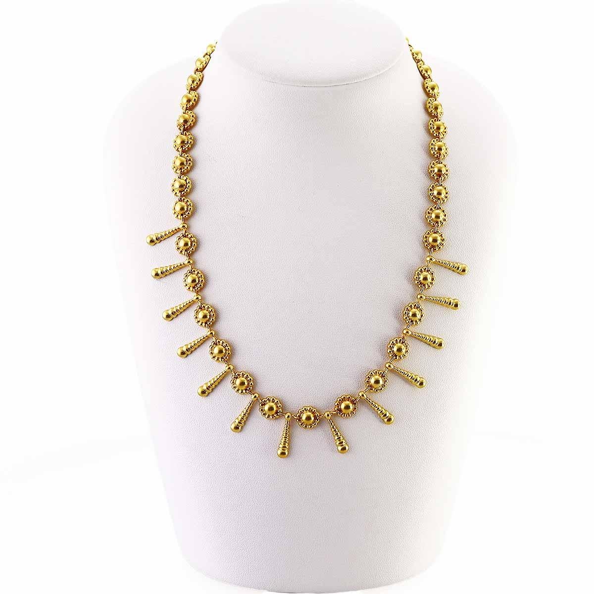 Brand: ilias lalaounis
Name:Gold Necklace
Material:750 K18 YG yellow gold
Weight:40.9g(Approx)
neck around:44cm / 17.32in(Approx)
Width(inch):8.62mm-17mm / 0.33in-0.66in(Approx)
Comes with:Our shop original box
Comment:Made in Greece