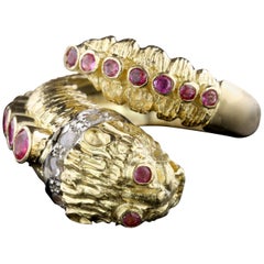 Ilias Lalaounis 18 Karat Yellow Gold Ruby and Diamond Chimera Ring