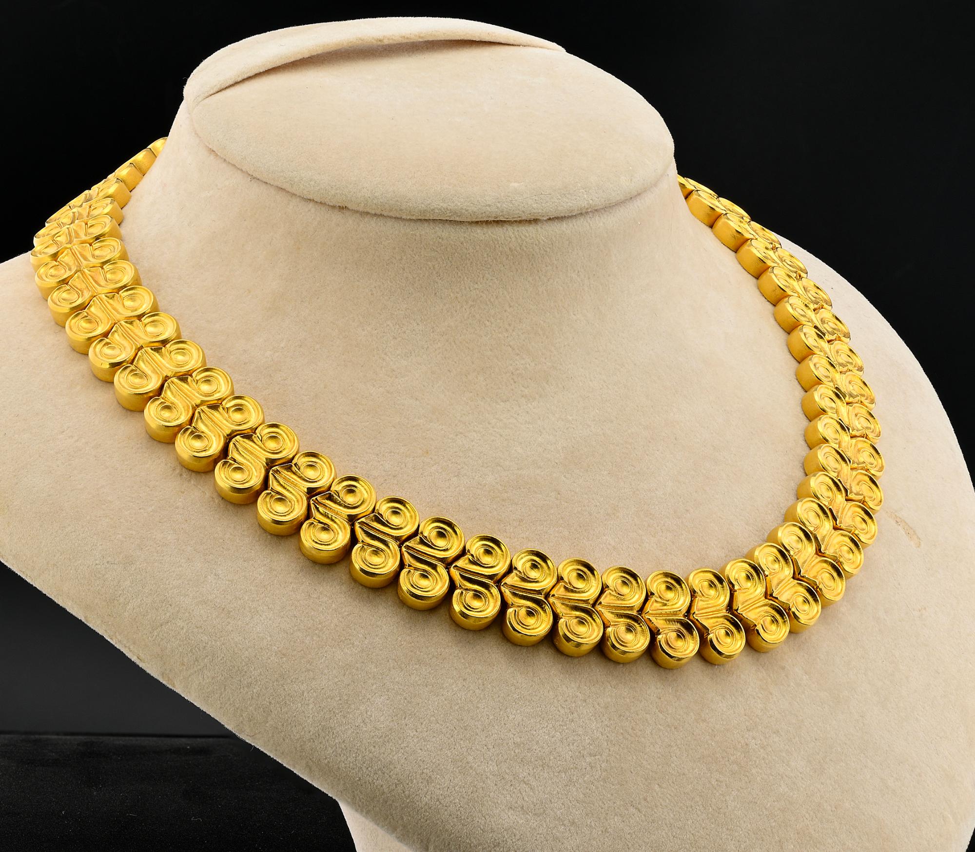 Contemporary Ilias Lalaounis 18 KT Gold Ram Horn Necklace