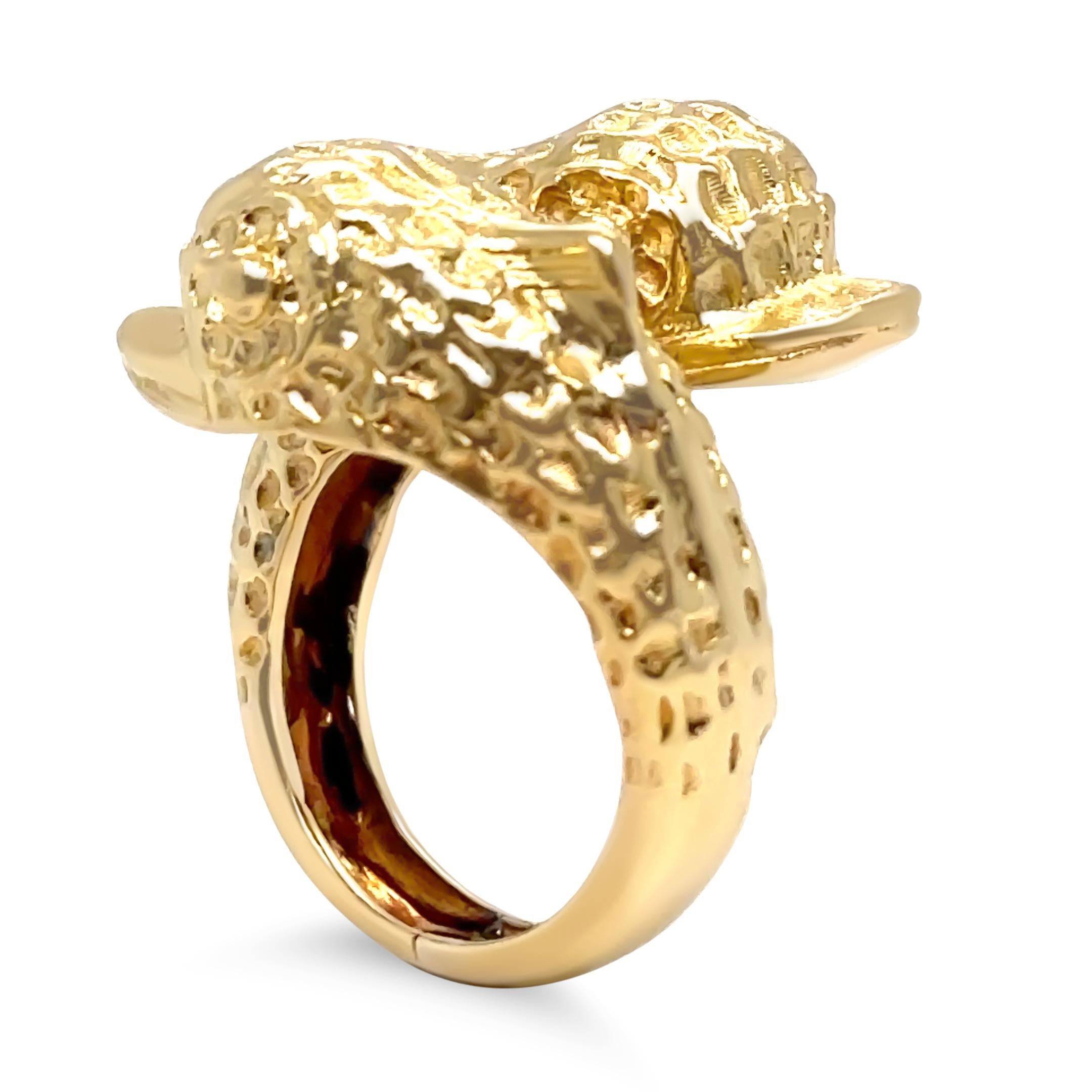 Women's Ilias Lalaounis 18ct Yellow Gold Textured Ring 12.59g