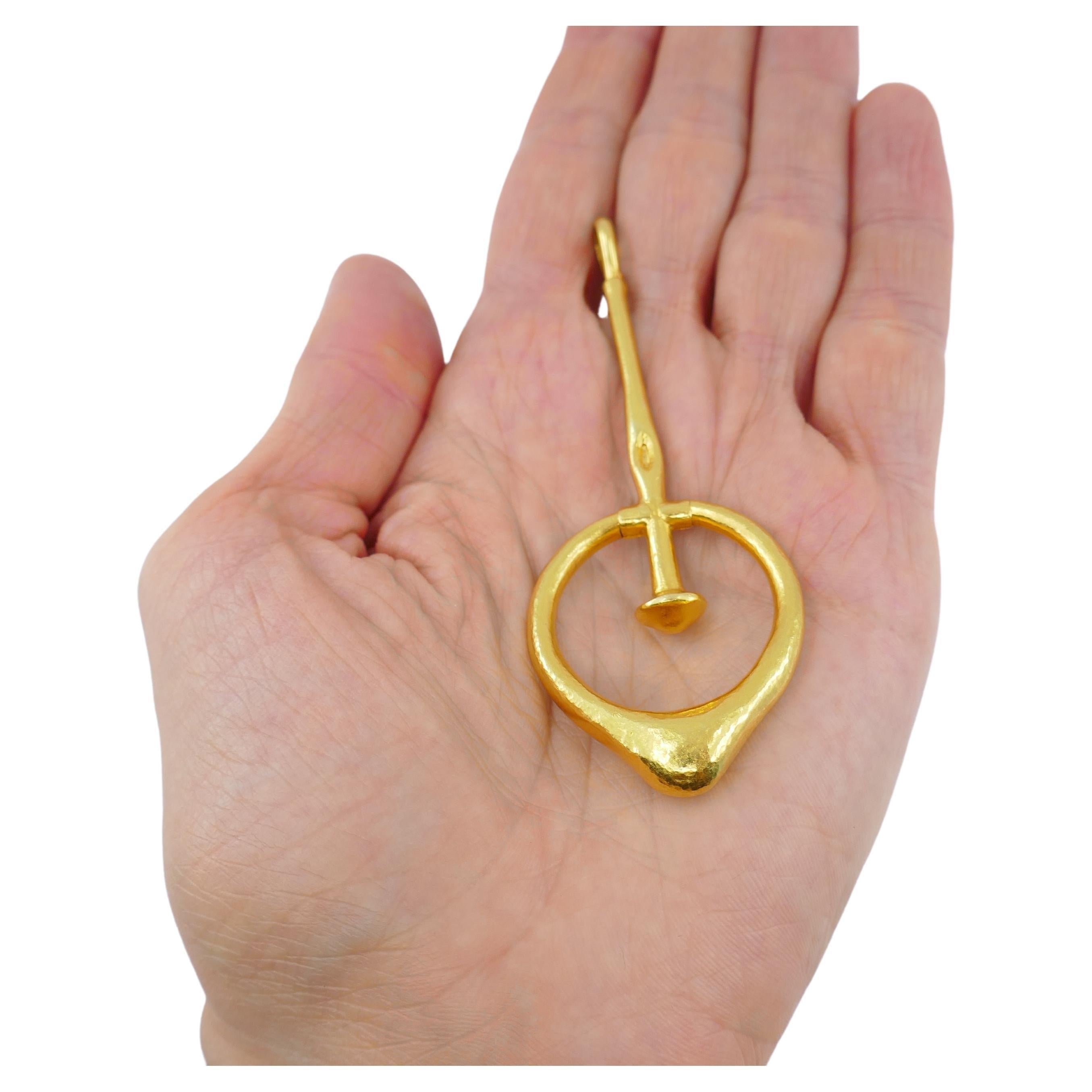 Ilias Lalaounis 18k Gold Abstract Pendulum Pendant In Excellent Condition In Beverly Hills, CA