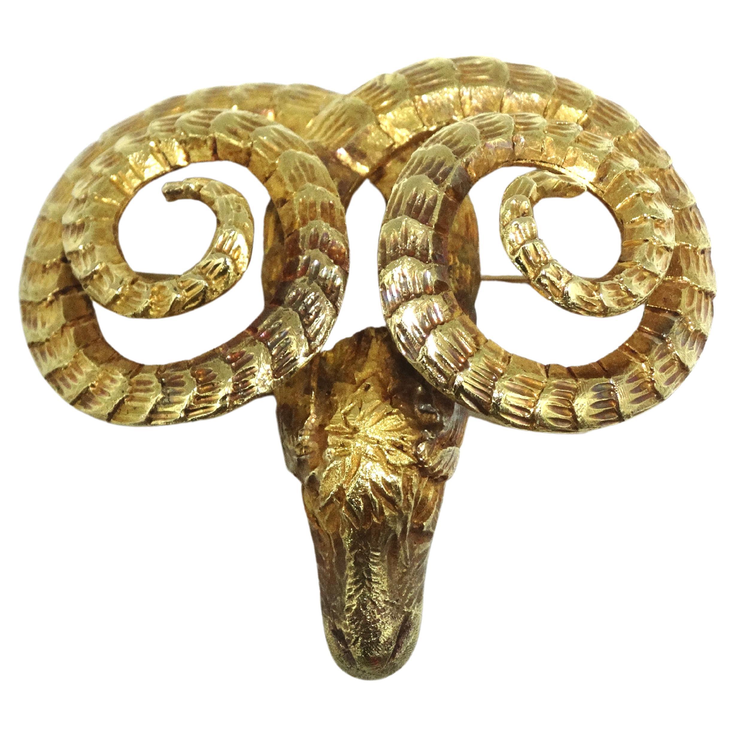 Ilias Lalaounis 18k Gold Ram Pendant  For Sale