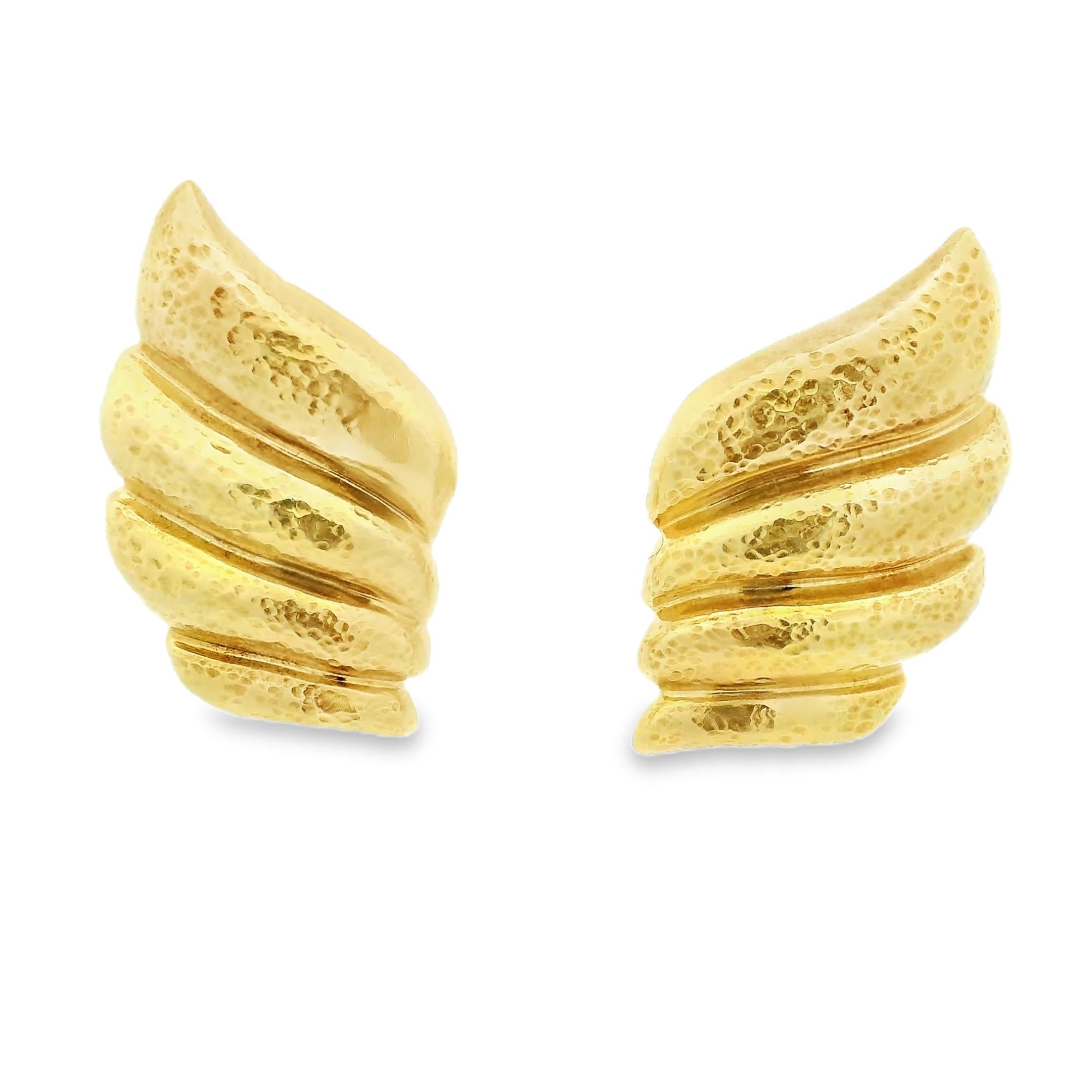 Ilias Lalaounis 18K Gold Wing Earrings, Circa 1970 For Sale 1