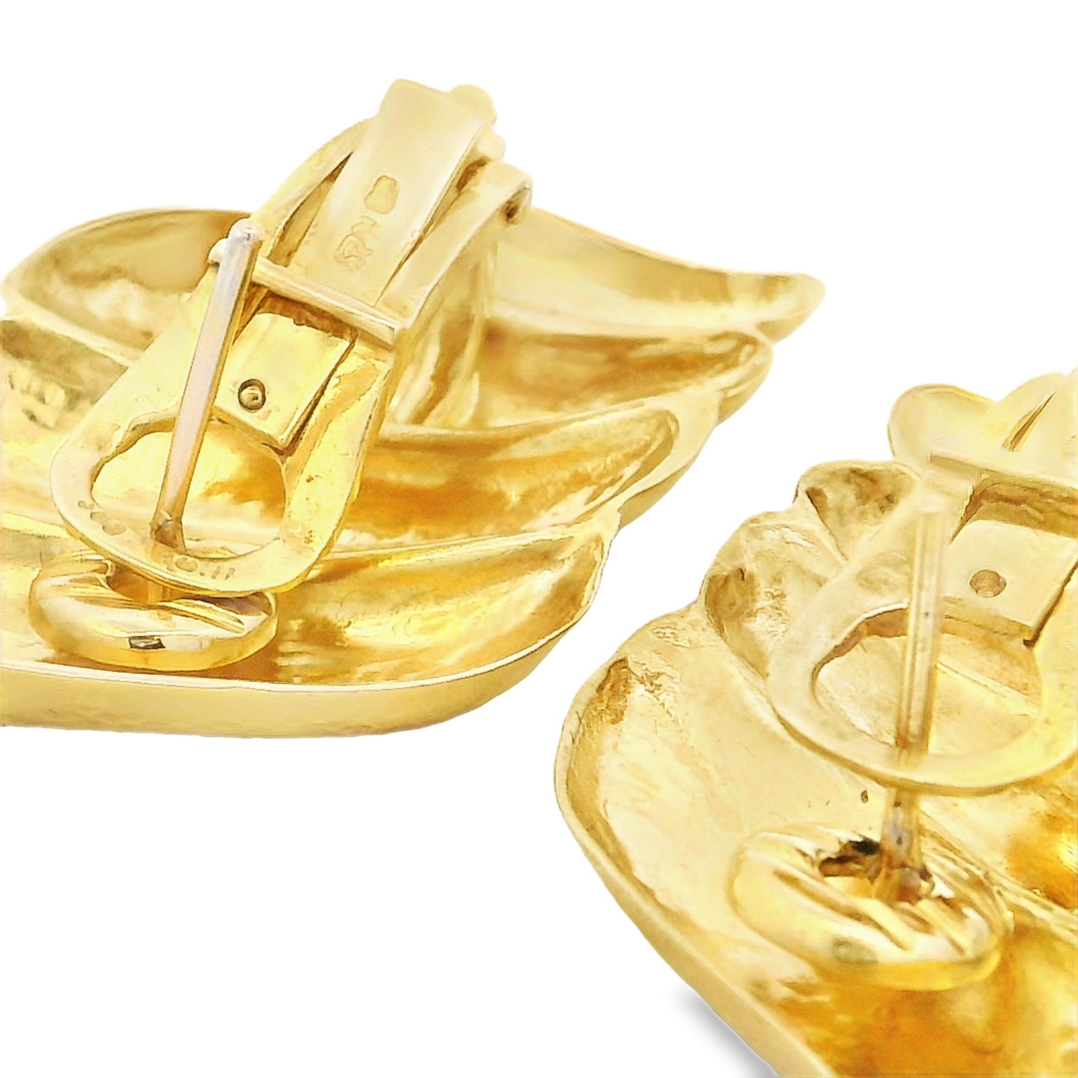 Ilias Lalaounis 18K Gold Wing Earrings, Circa 1970 For Sale 3