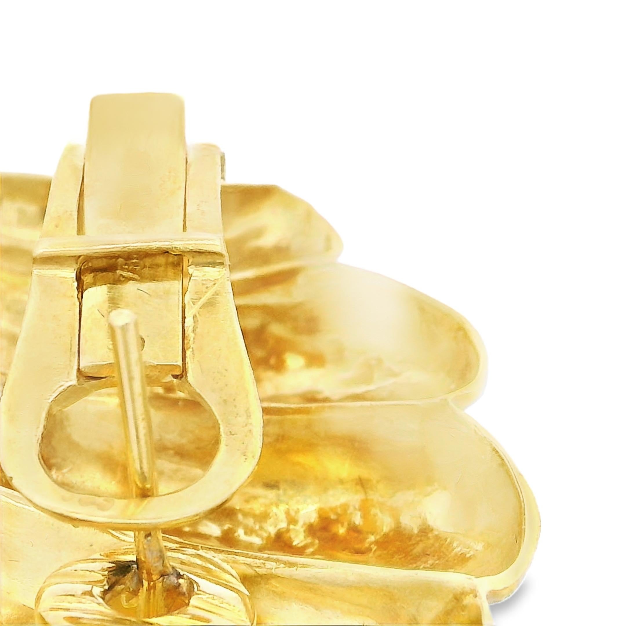 Ilias Lalaounis 18K Gold Wing Earrings, Circa 1970 For Sale 4