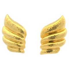 Ilias Lalaounis 18K Gold Wing Earrings, Circa 1970
