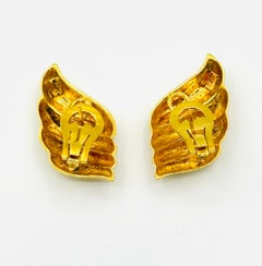 Ilias Lalaounis 18K Gold Wing Earrings