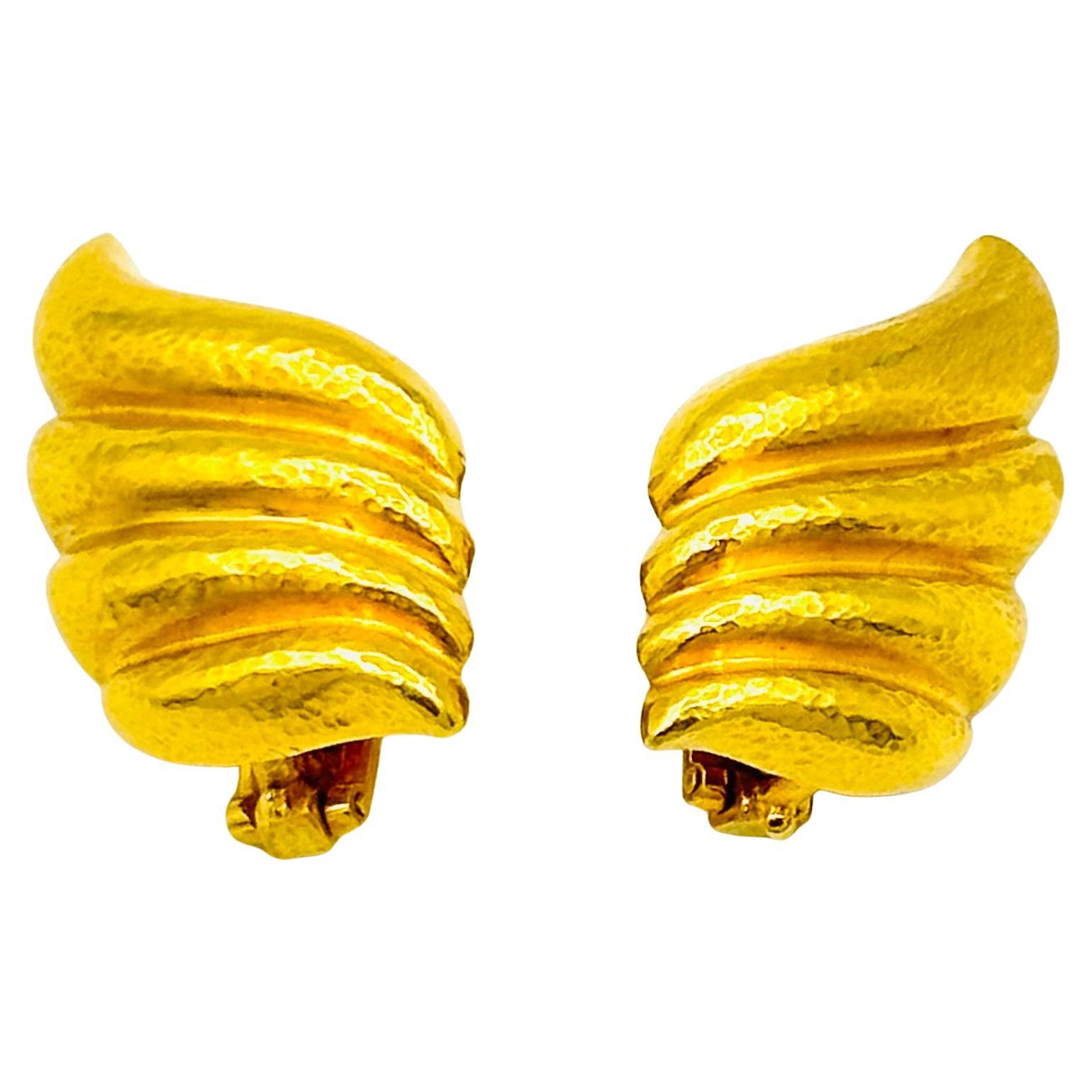 Ilias Lalaounis 18K Gold Wing Earrings For Sale