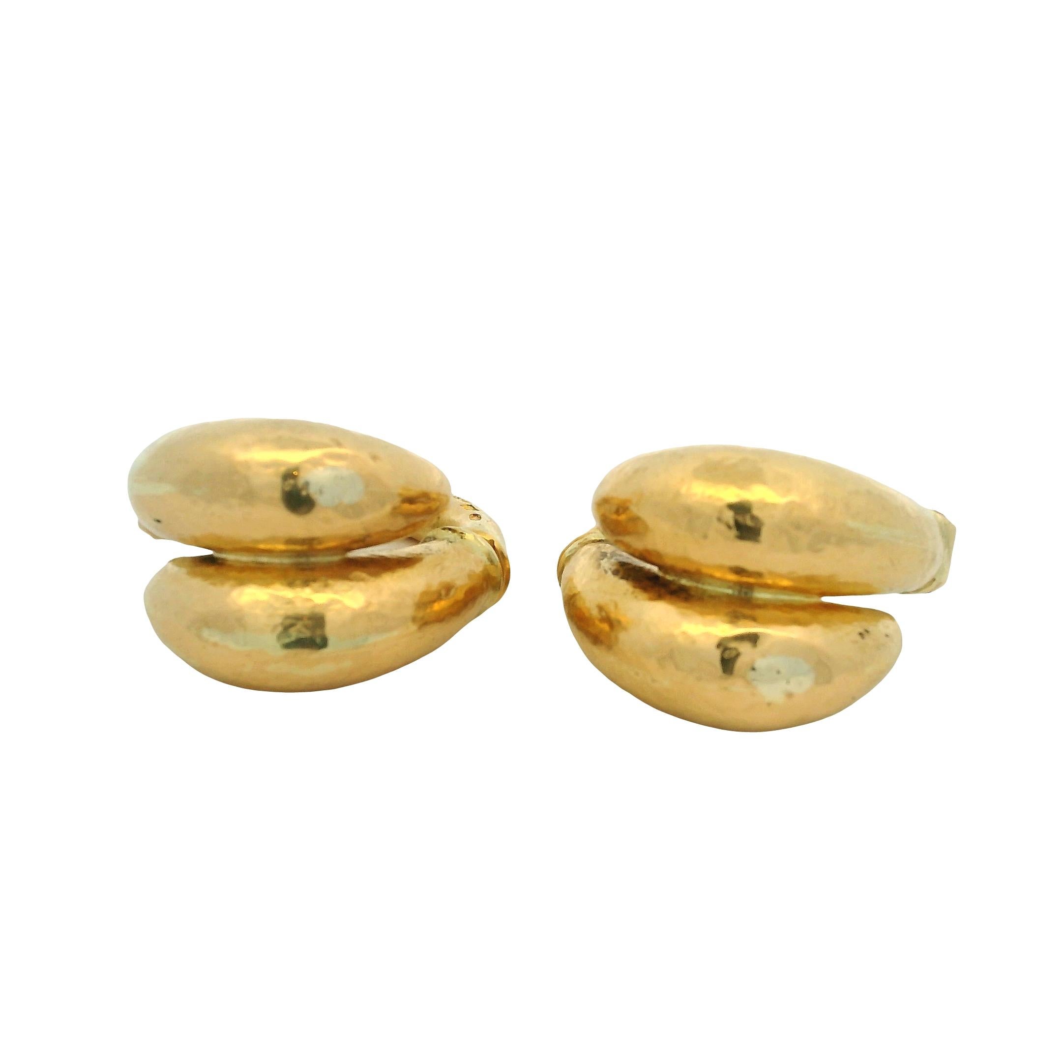 Ilias Lalaounis 18K gehämmertes Gold Neolitique Hoop Ohrringe, Griechenland im Angebot 2