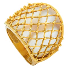 Ilias Lalaounis 18 Karat Yellow Gold and Crystal Ring