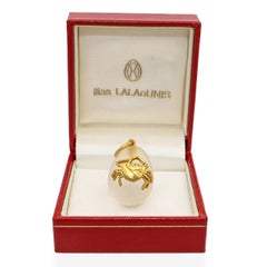 Ilias LALAoUNIS 18k Yellow Gold and Rock Crystal Cancer Crab Egg Pendant