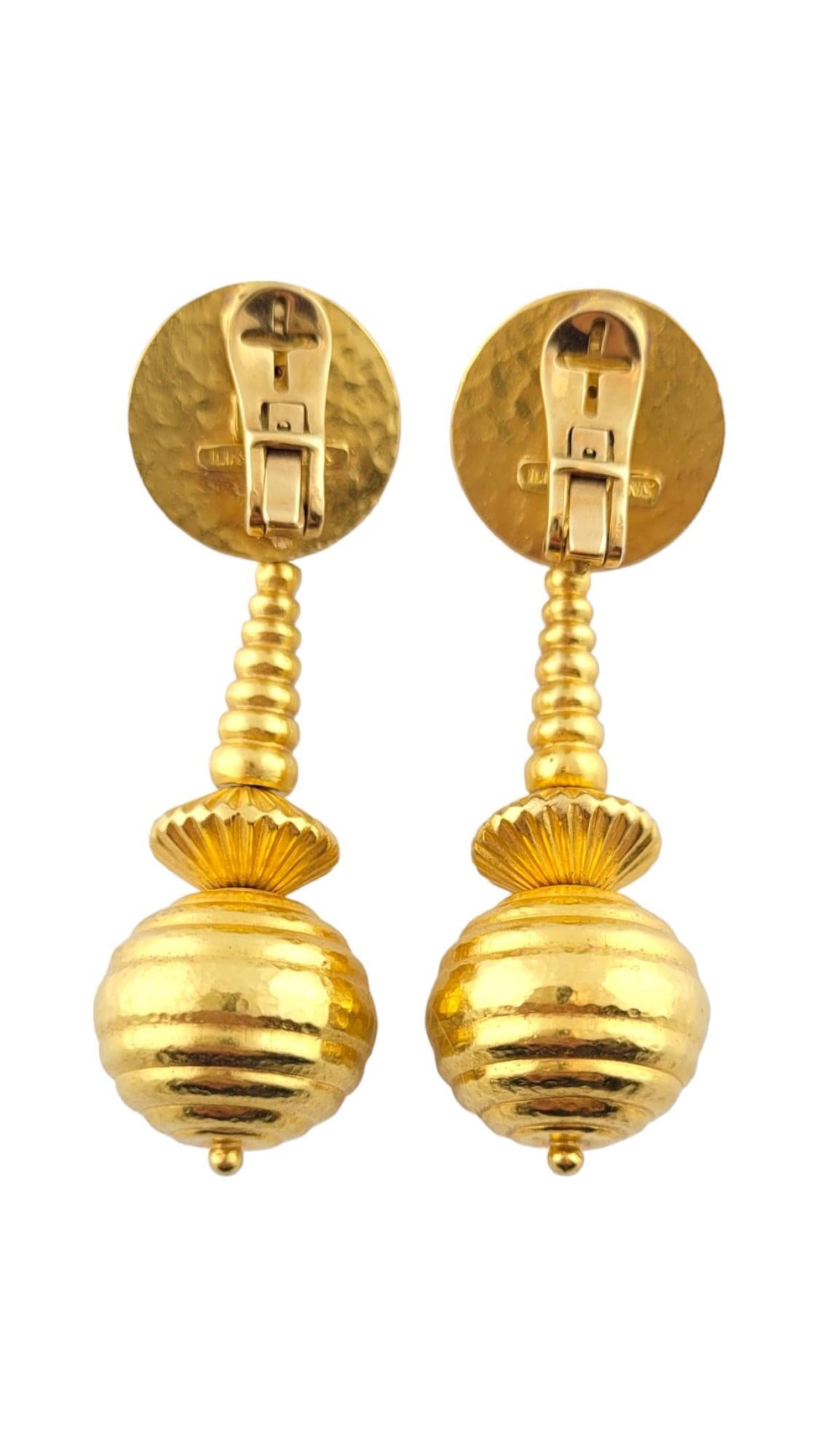 Women's Ilias Lalaounis 18K Yellow Gold Large Clip On Dangle Earrings #16165