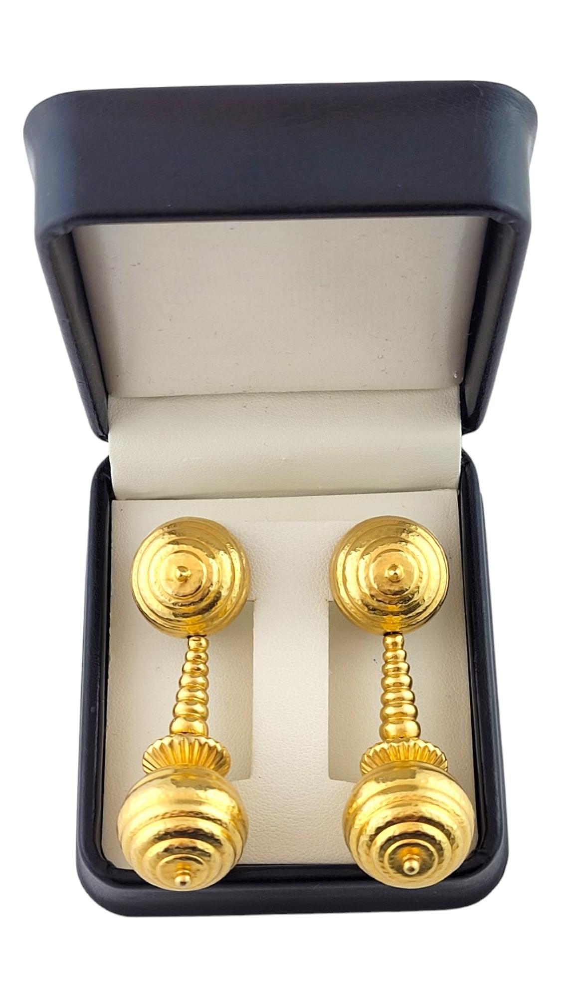 Ilias Lalaounis 18K Yellow Gold Large Clip On Dangle Earrings #16165 3