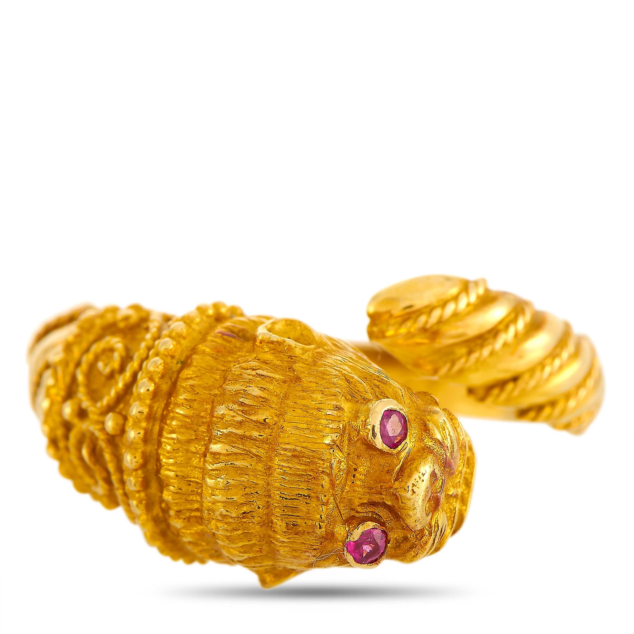 Women's Ilias Lalaounis 18 Karat Yellow Gold Lion Ring