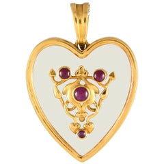 Ilias Lalaounis 18K Yellow Gold Ruby Heart Pendant ZN123456