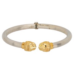Ilias Lalaounis 18k yellow gold silver bangle
