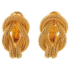 Boucles d'oreilles « corde tressée » en or jaune 18 carats d'Ilias Lalaounis, référence IL01-062926