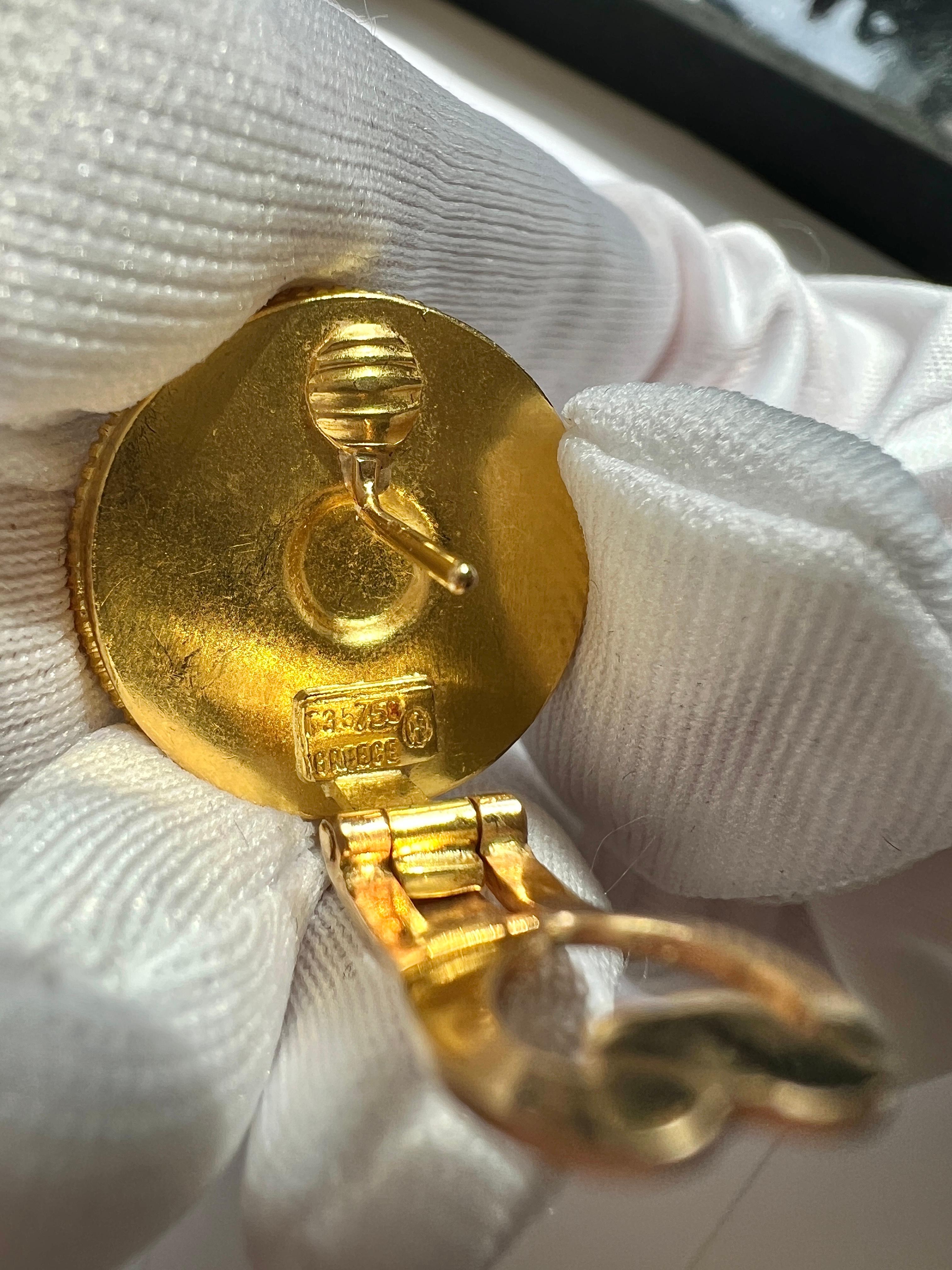 Ilias Lalaounis 18K YG Etruscan Revival Clip-on Earrings For Sale 1