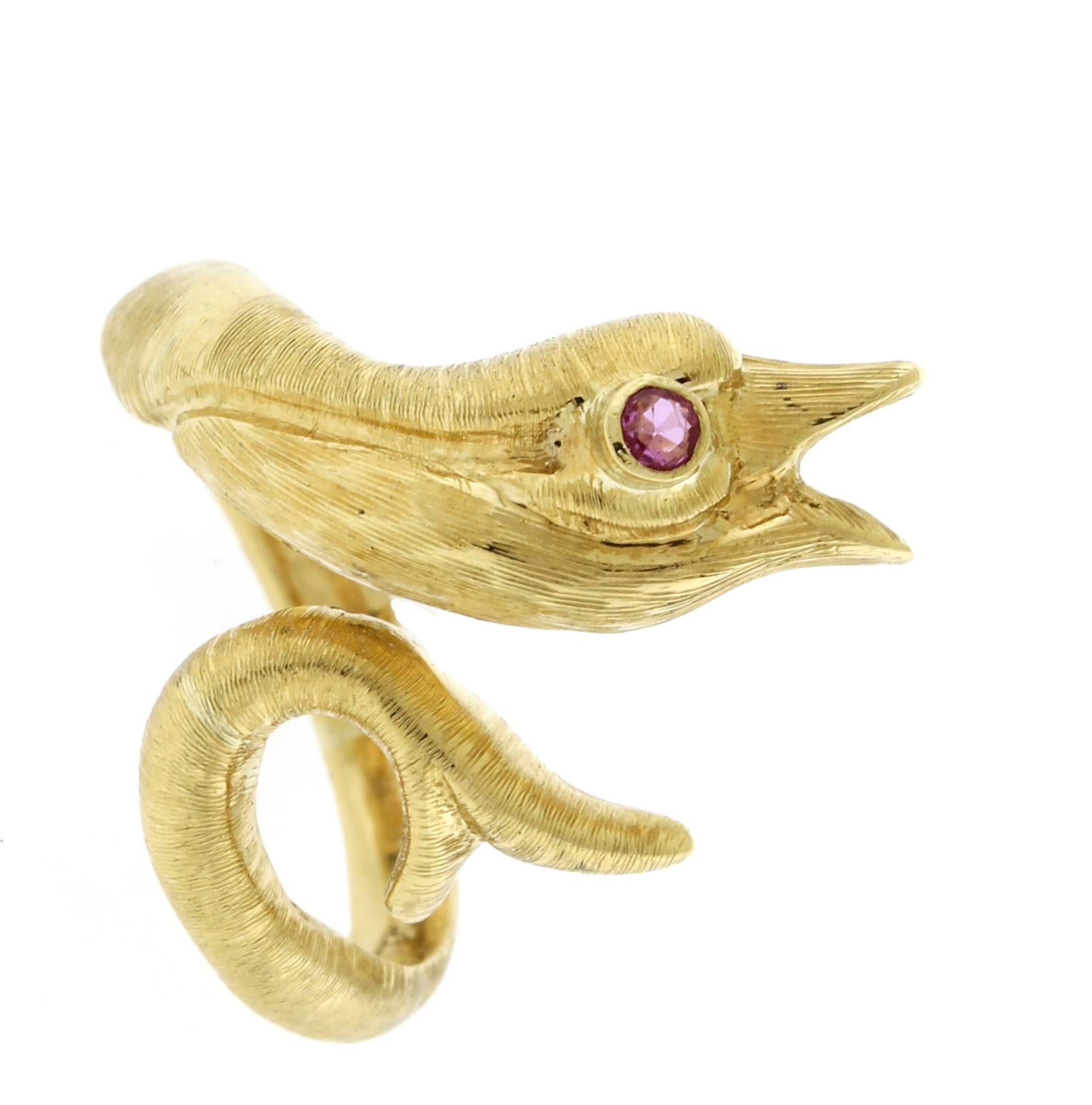 Ilias Lalaounis 18kt Yellow Gold Serpent Ring In Excellent Condition For Sale In Bethesda, MD