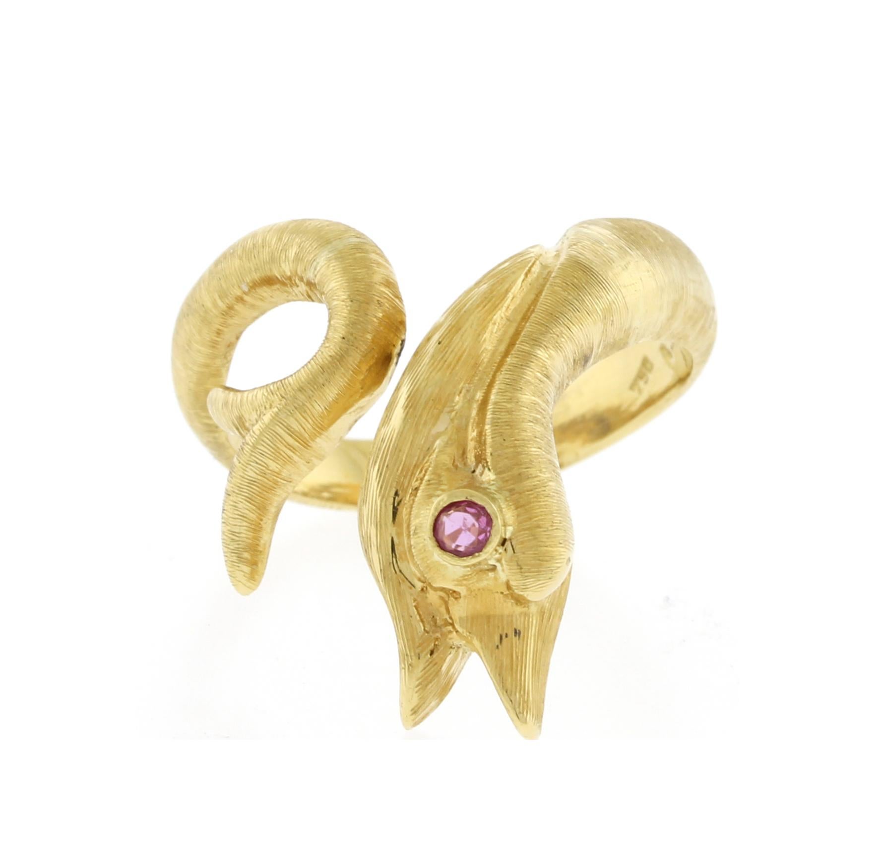 Women's or Men's Ilias Lalaounis 18kt Yellow Gold Serpent Ring For Sale