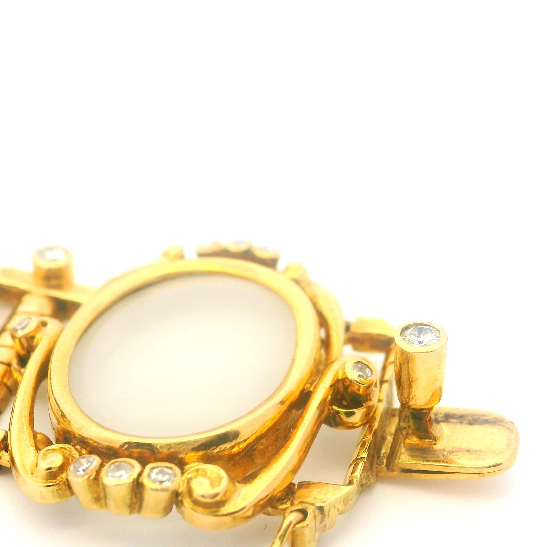 Bracciale con cristalli smerigliati e diamanti in oro 18 carati di Ilias Lalaounis 1960, Grecia in vendita 6