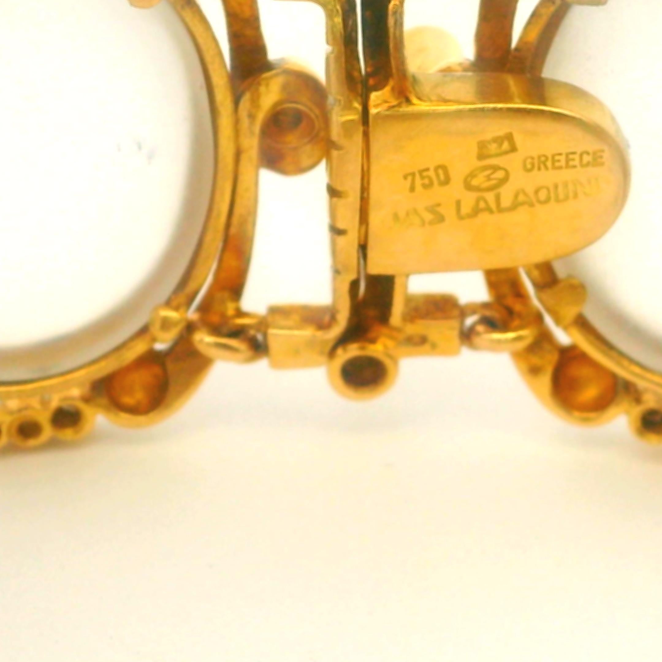 Bracciale con cristalli smerigliati e diamanti in oro 18 carati di Ilias Lalaounis 1960, Grecia in vendita 1