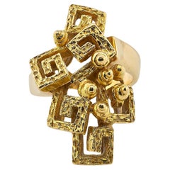 Ilias Lalaounis 1970 Designer  Cocktail Ring 18 Kt