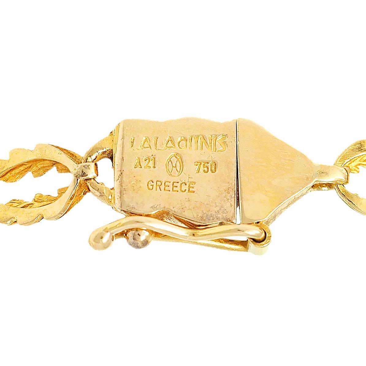 Ilias LaLaounis 1970's Sodalite 18K Gold Vintage Horse Pendant Station Necklace For Sale 7