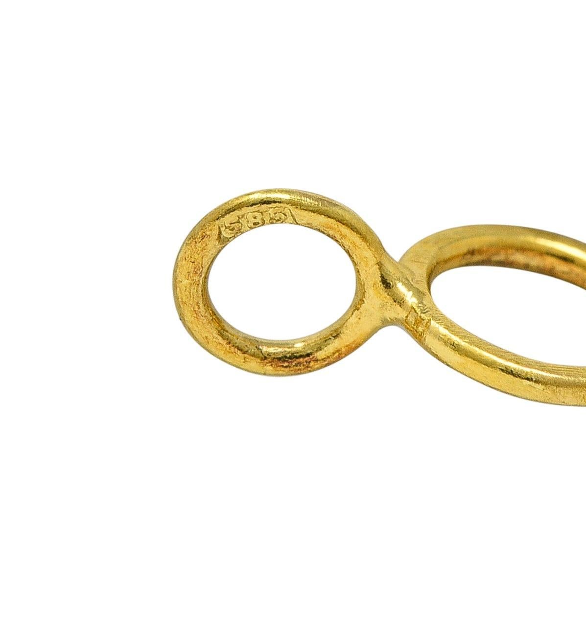 Collana Ilias Lalaounis 1990's 18 Karat Yellow Gold Vintage Foliate Station in vendita 3