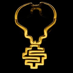 Ilias Lalaounis 22 Carat Yellow Gold with Brushed Finish Necklace, circa 1977