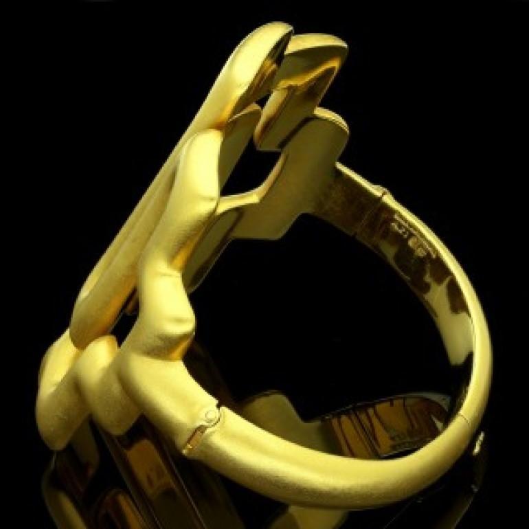 Hellenistic Ilias Lalaounis 22 Carat Yellow Gold with Brushed Finish Bracelet