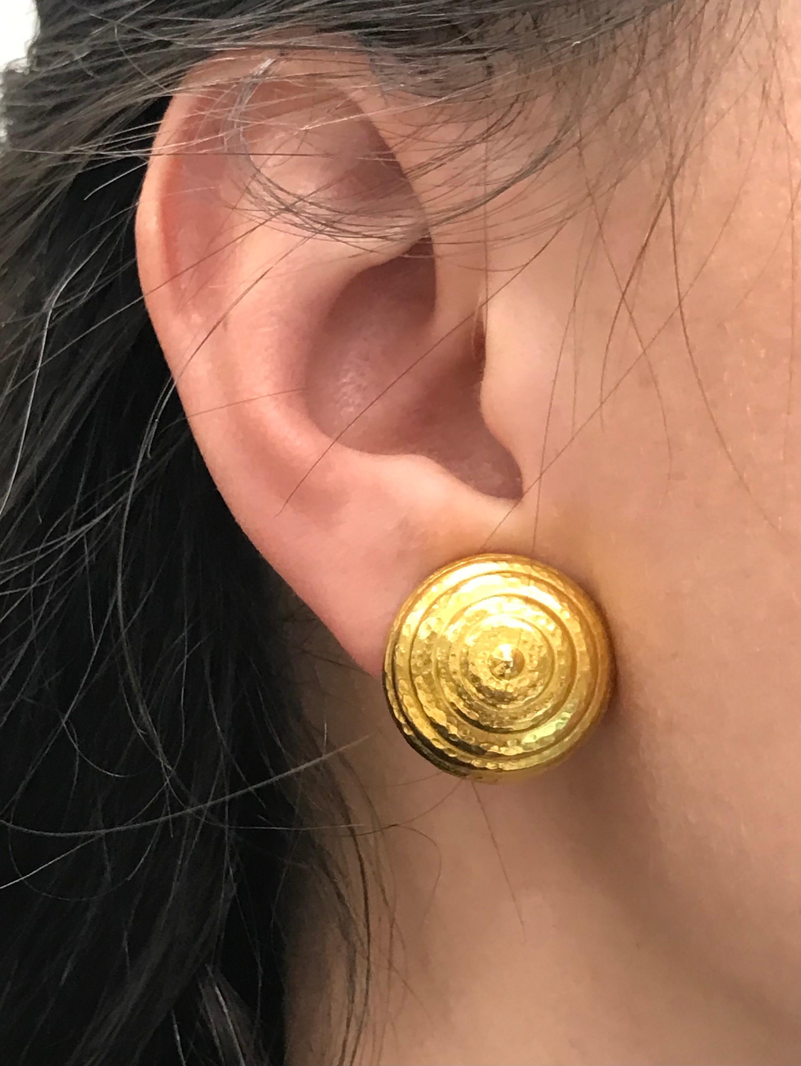Women's Ilias Lalaounis 22k Gold Clip-On Buttons Earrings