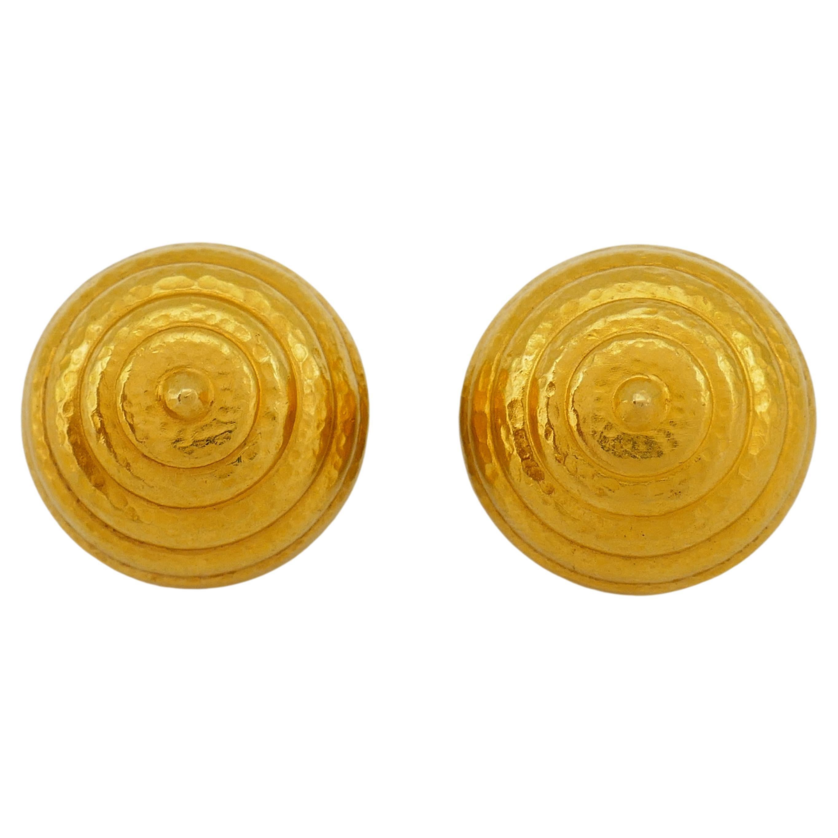 Ilias Lalaounis 22k Gold Clip-On Buttons Earrings