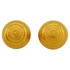 Ilias Lalaounis 22k Gold Clip-On Buttons Earrings