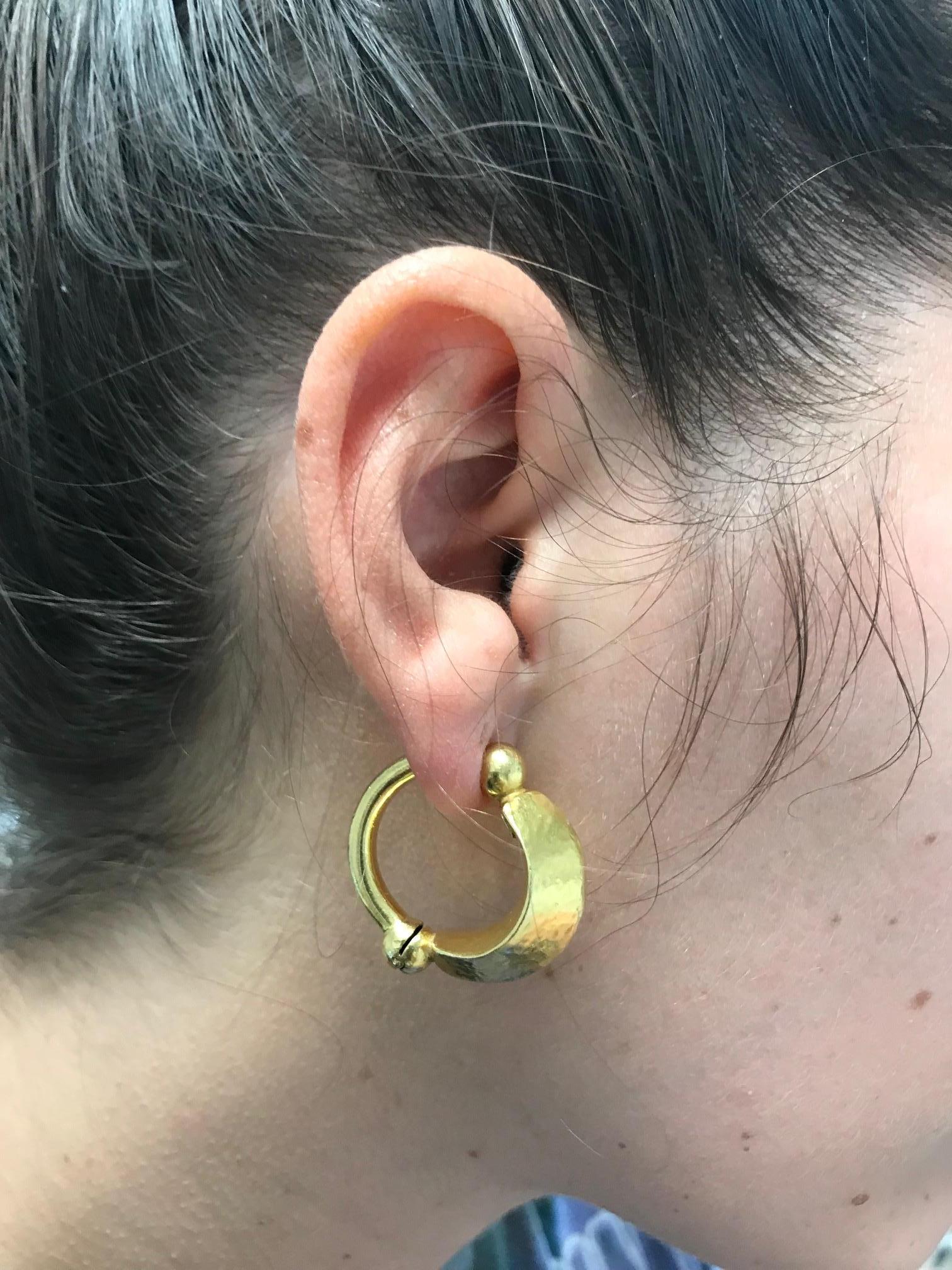Women's Ilias Lalaounis 22k Gold Clip-On Hoop Earrings