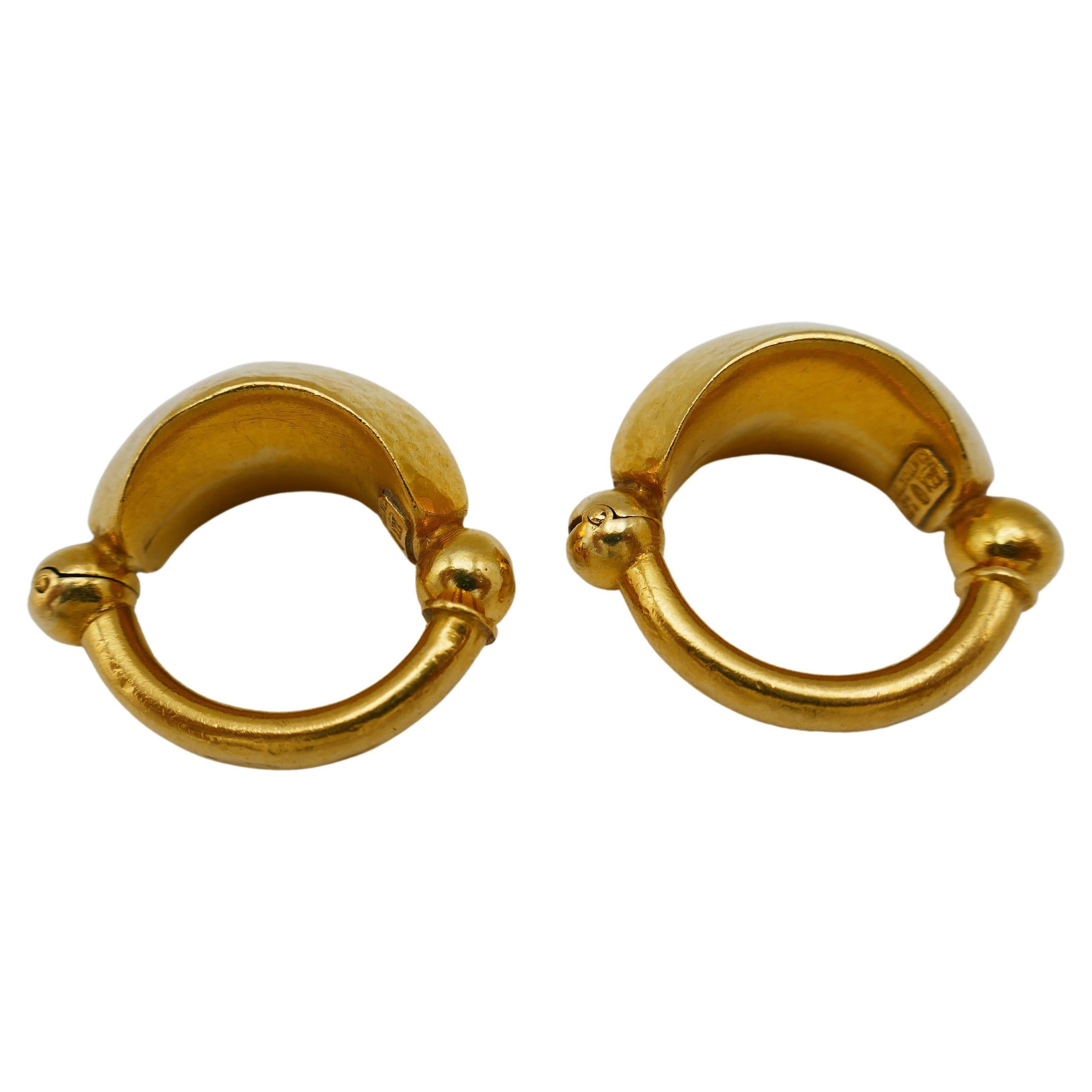 Ilias Lalaounis 22k Gold Clip-On Hoop Earrings 1
