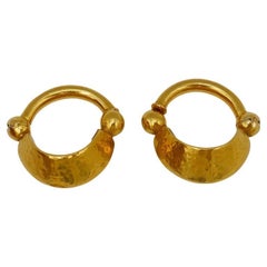 Ilias Lalaounis 22k Gold Clip-On Hoop Earrings