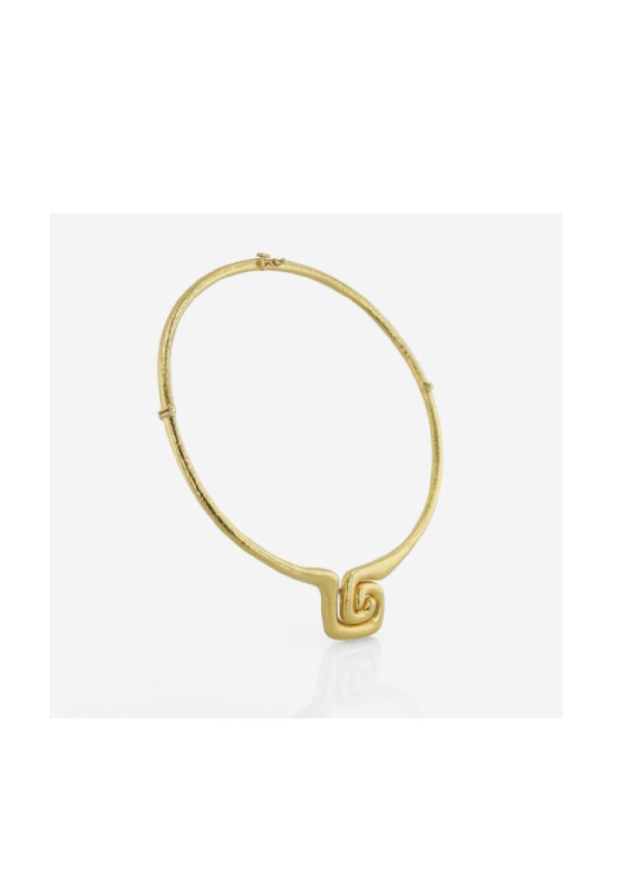 Ilias Lalaounis Halskette mit 18 Karat gehämmertem Gold-Labyrinth-Kragen (Hellenistisch) im Angebot