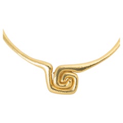 Ilias Lalaounis 22k Hammered Gold Labyrinth Collar Necklace
