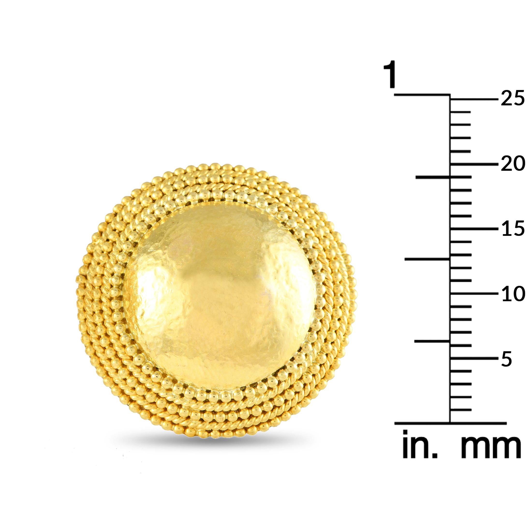 Women's Ilias Lalaounis 22K Yellow Gold Domed Disc Clip-On Earrings IL11-112624