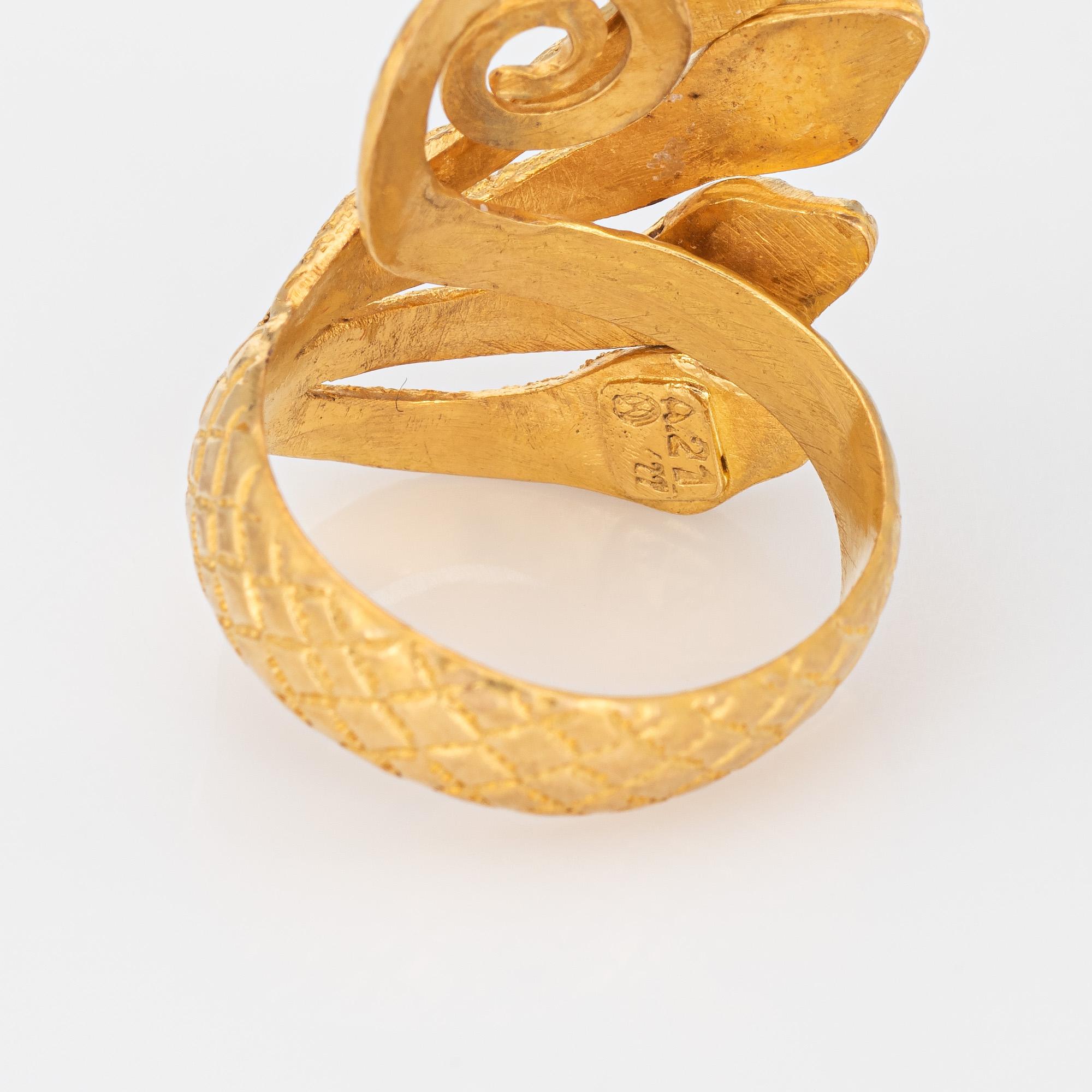Ilias Lalaounis 4 Snake Ring Vintage 22k Yellow Gold Estate Signed Jewelry 1