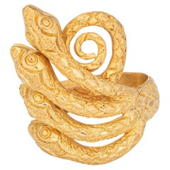Ilias Lalaounis 4 Snake Ring Vintage 22k Yellow Gold Estate Signed Jewelry